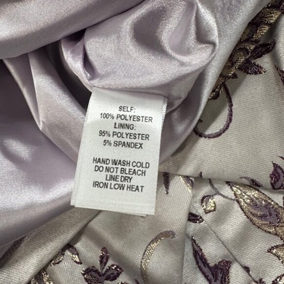 NWT Lulus Go with the Glow Metallic Purple Floral Jacquard Shift Dress - Picture 7 of 8
